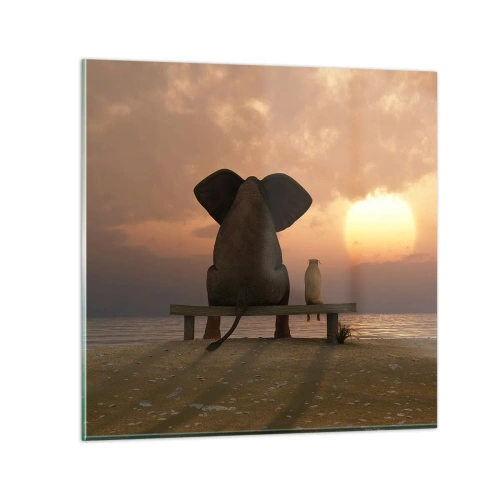 Impression sur verre - Image sur verre - C'est bon de garder le silence ensemble - 30x30 cm