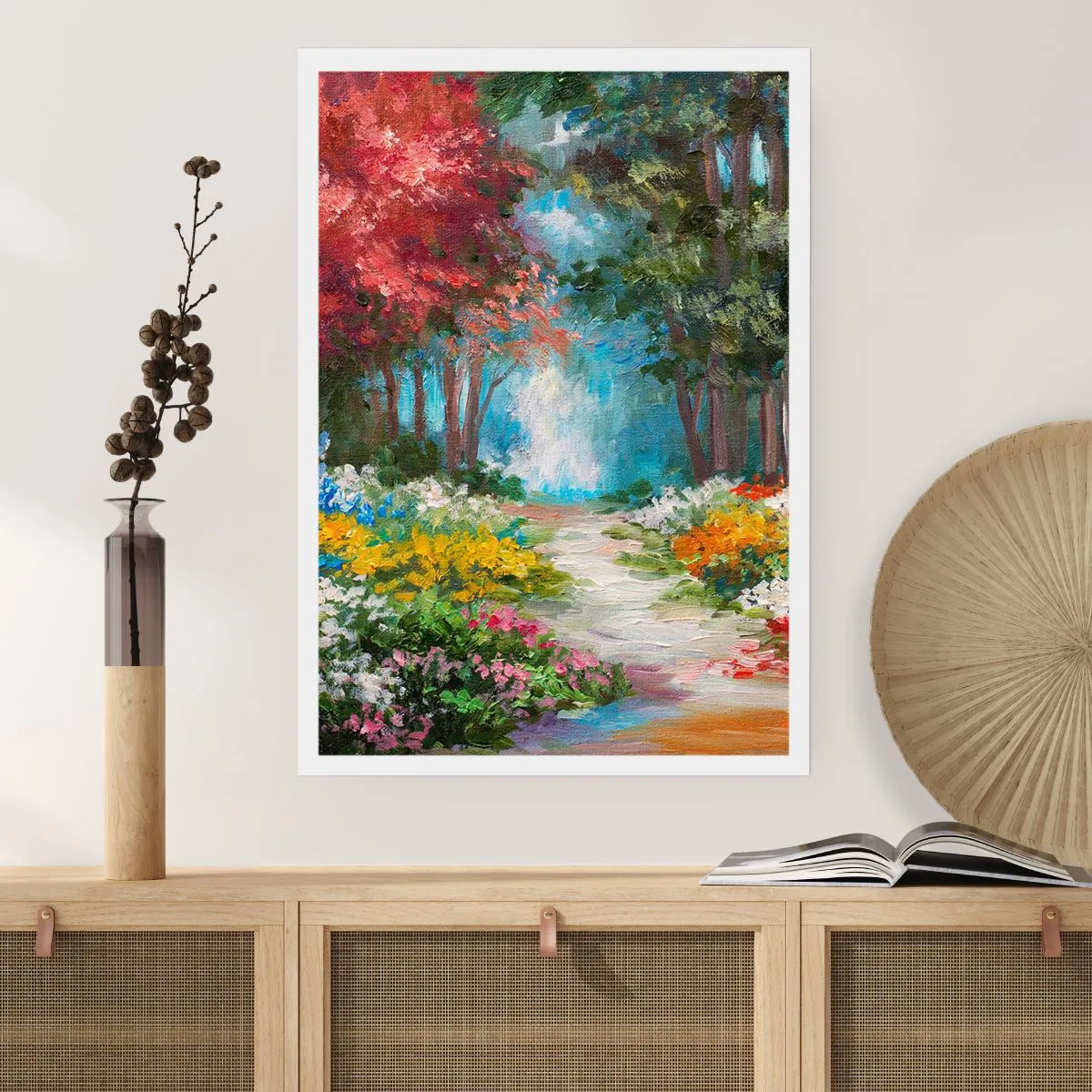 Affiche - Poster - Jardin forestier, forêt de fleurs - 40x50 cm