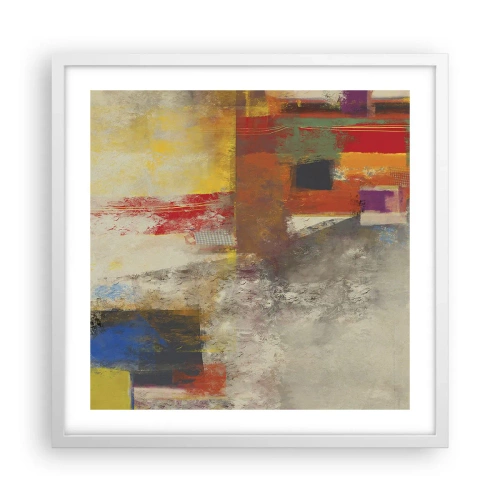 Affiche dans un cadre blanc - Poster - Géométrie des couleurs - 50x50 cm