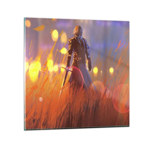 Impression sur verre - Image sur verre - Chevalier errant - 50x50 cm