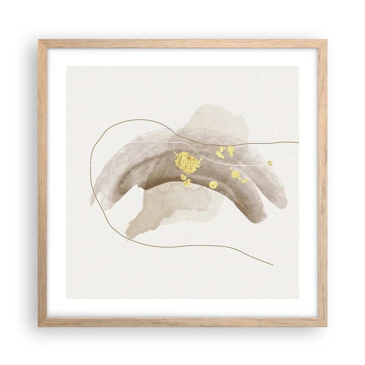 Affiche dans un chêne clair - Poster - rencontré dans l'espace - 50x50 cm