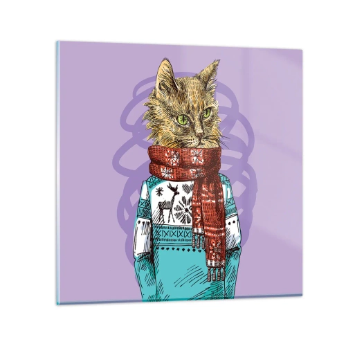 Impression sur verre - Image sur verre - Le chat, pas uniquement dans les chaussures - 60x60 cm