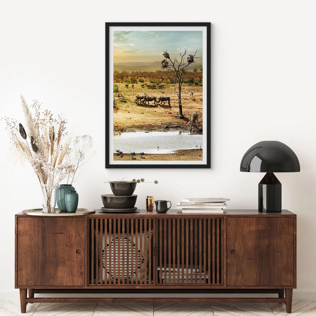 Affiche dans un cadre noir - Poster - "Et d'Eden coulait une rivière..." - 30x40 cm