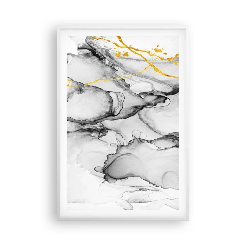 Affiche dans un cadre blanc - Poster - Composition à motif or - 61x91 cm