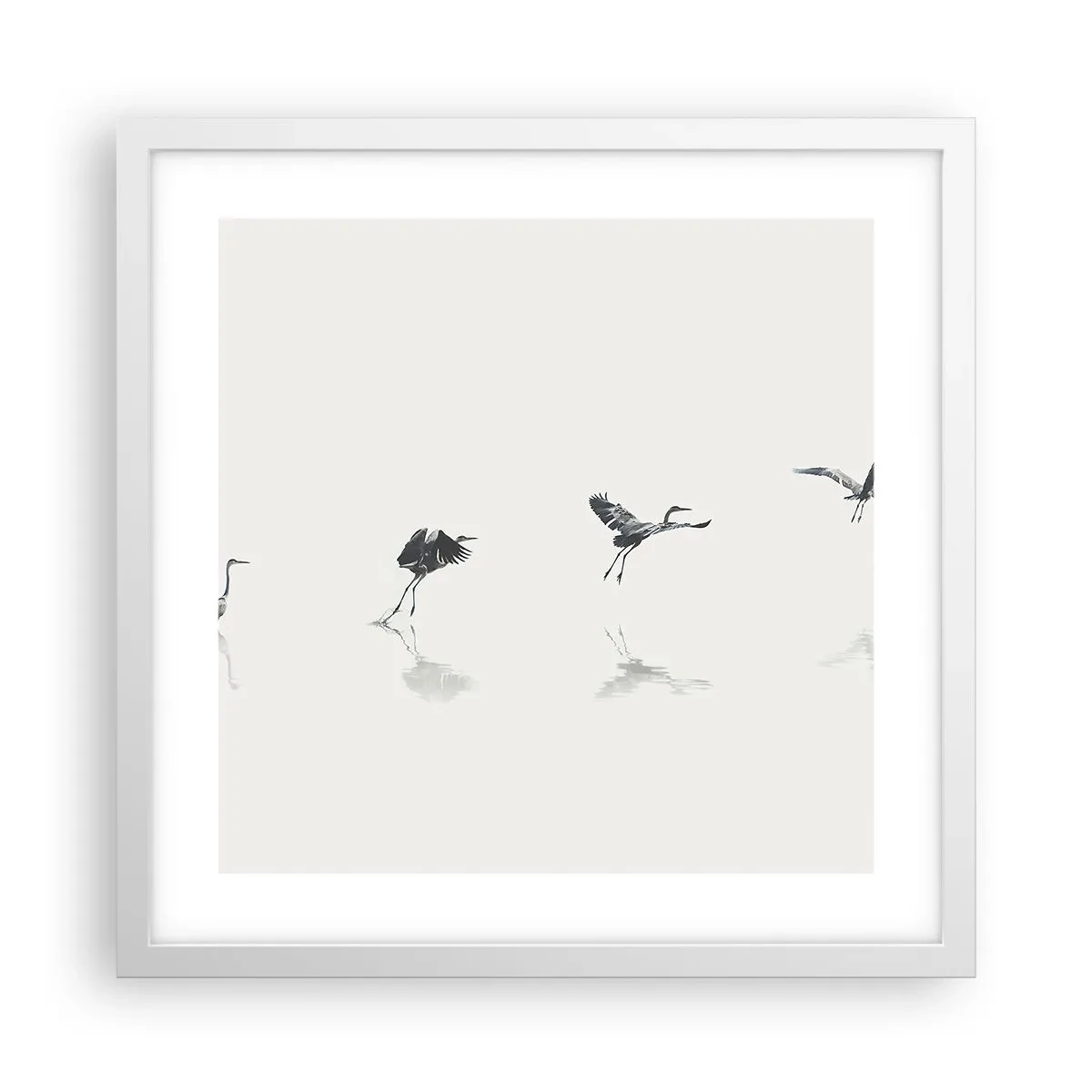 Affiche dans un cadre blanc - Poster - Quatre étapes simples - 40x40 cm