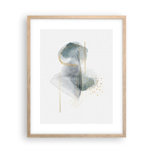 Affiche dans un chêne clair - Poster - À propos de la relation entre le gris et l'or - 40x50 cm