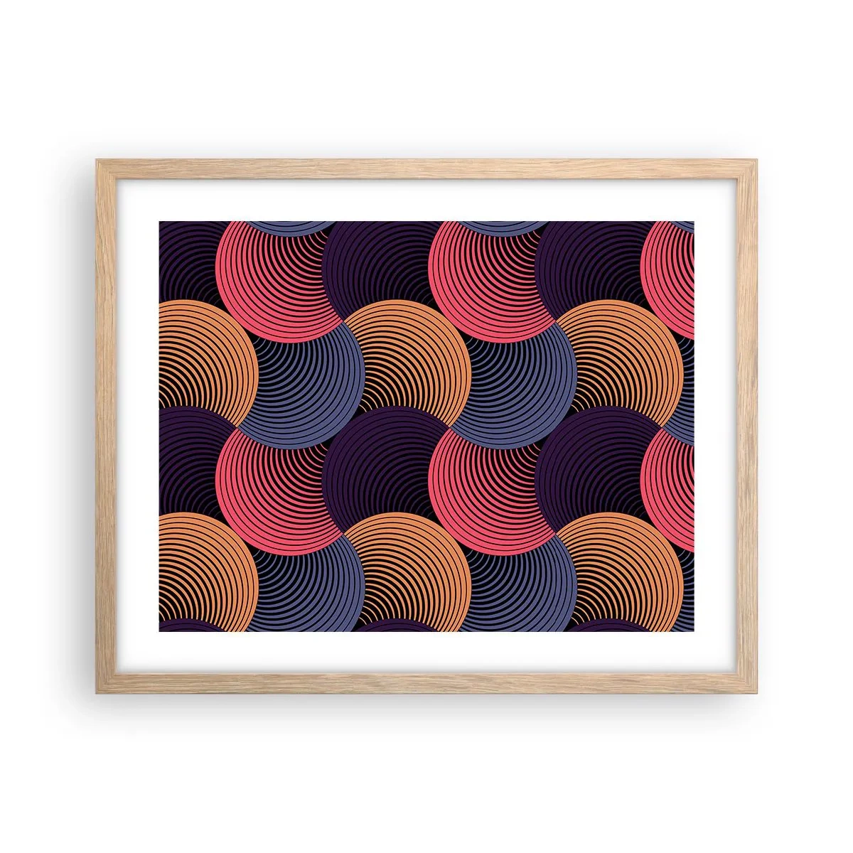 Affiche dans un chêne clair - Poster - Dans un rythme circulaire - 50x40 cm