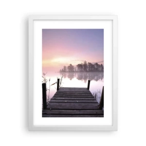 Affiche dans un cadre blanc - Poster - De la brume lilas… - 30x40 cm