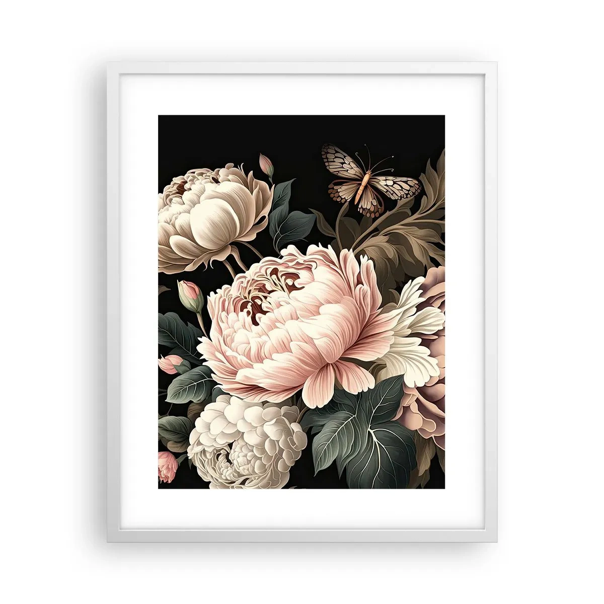 Affiche dans un cadre blanc - Poster - De style baroque - 40x50 cm