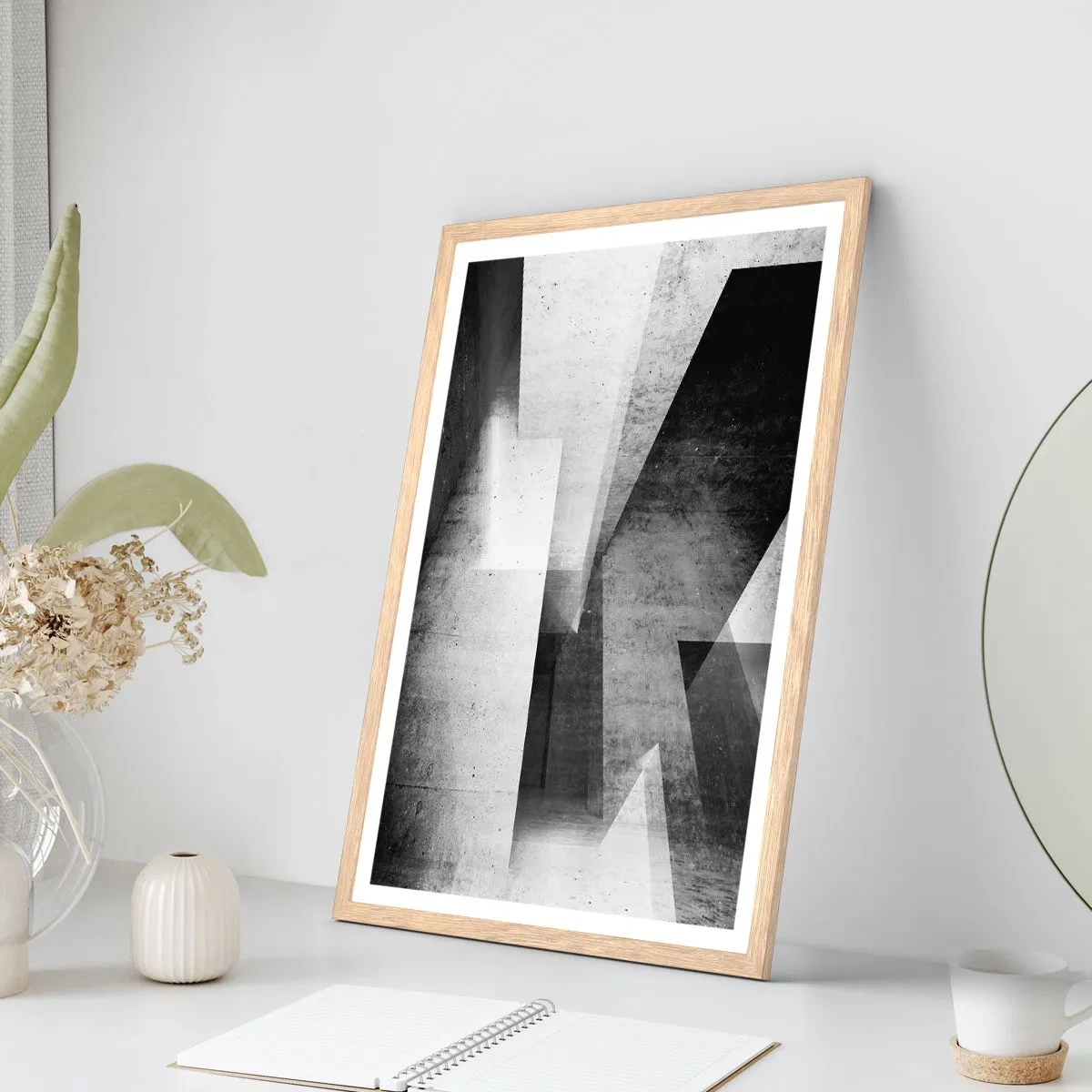 Affiche dans un chêne clair - Poster - Structure de l'espace - 61x91 cm