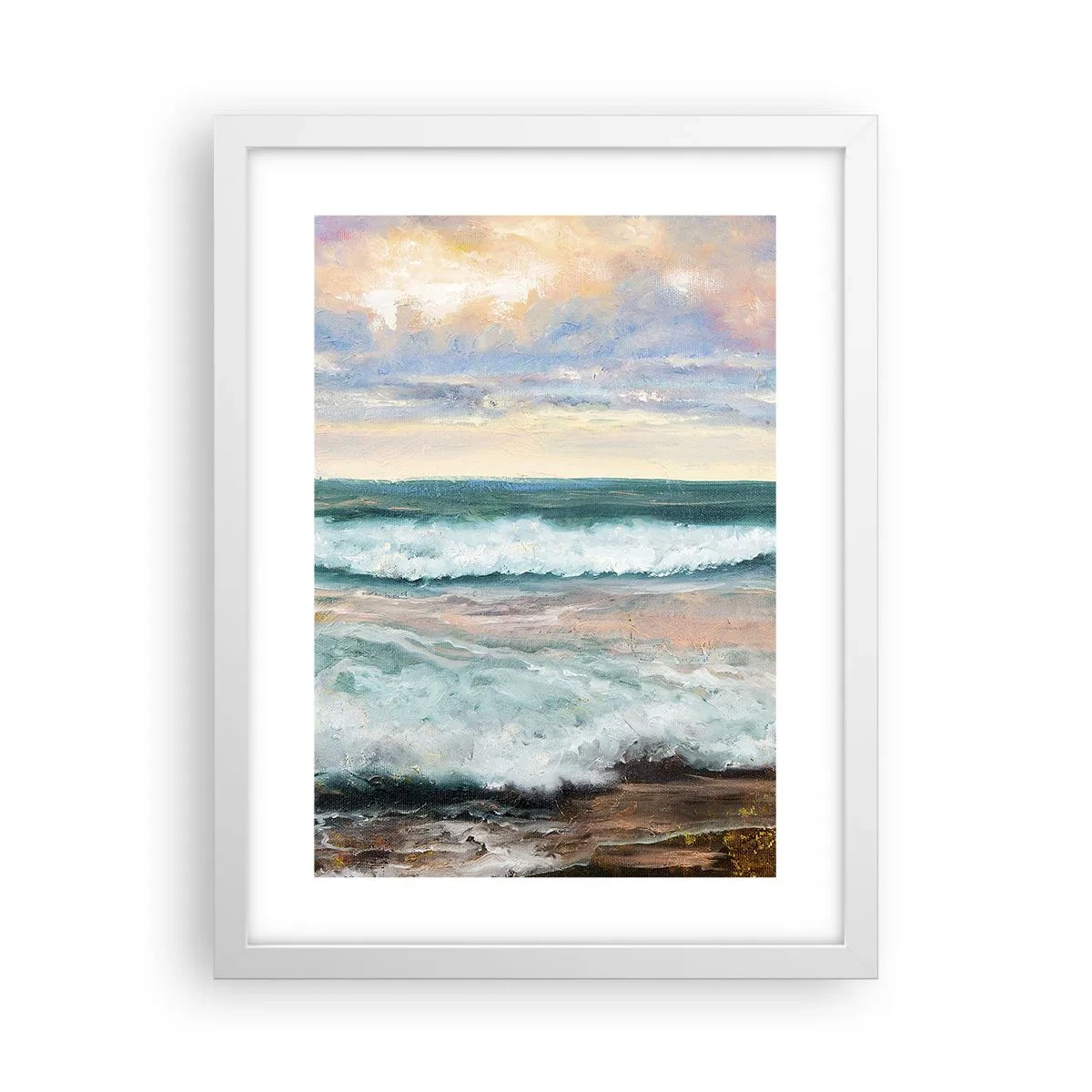 Affiche dans un cadre blanc - Poster - Ici tu adouciras ton âme - 30x40 cm