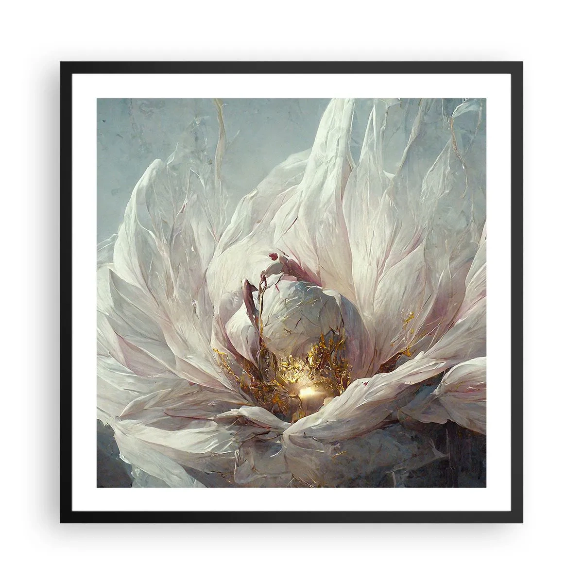 Affiche dans un cadre noir - Poster - Il fleurit une fois tous les cent ans - 60x60 cm