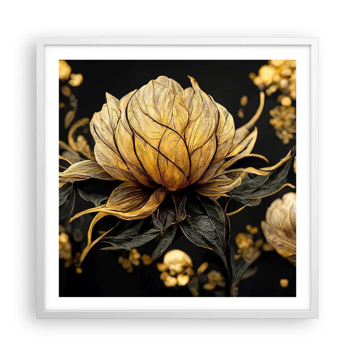 Affiche dans un cadre blanc - Poster - Fragilité subtile - 60x60 cm