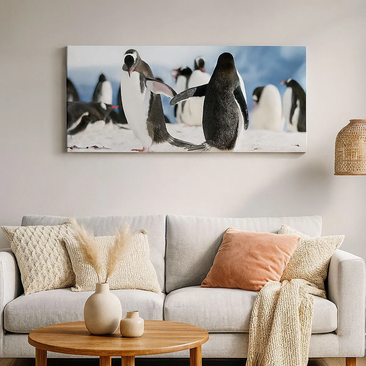 Impression sur toile - Image sur toile - Danser dans la neige - 100x40 cm