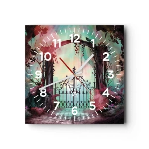 Horloge murale - Pendule murale - Jardin secret - 30x30 cm