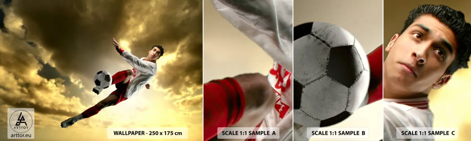 Échantillon De Papier Peint Standard Eco - Le paradis du football - sport, Footballeur, Football - 100x30 cm