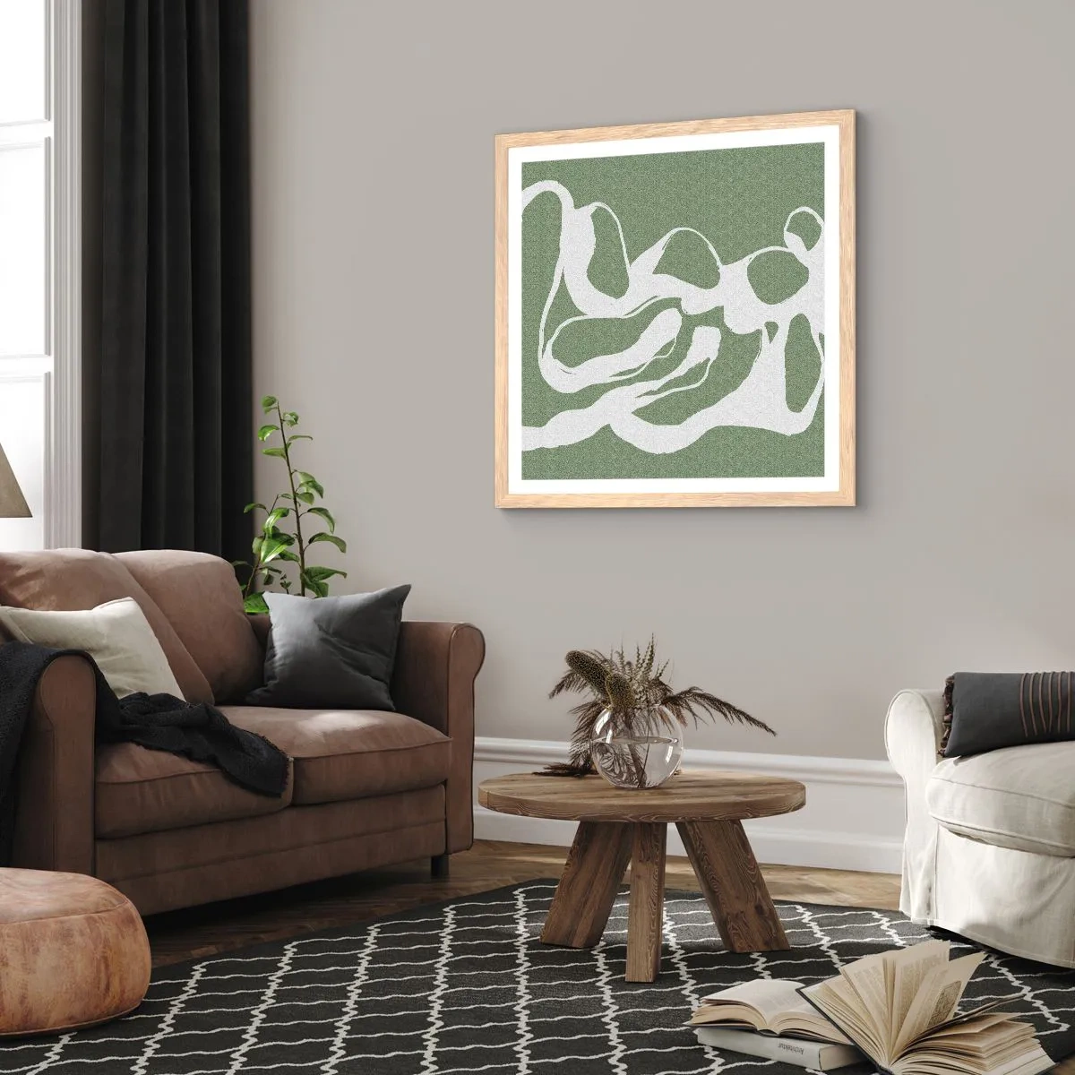 Affiche dans un chêne clair - Poster - L'appel de l'espace - 60x60 cm