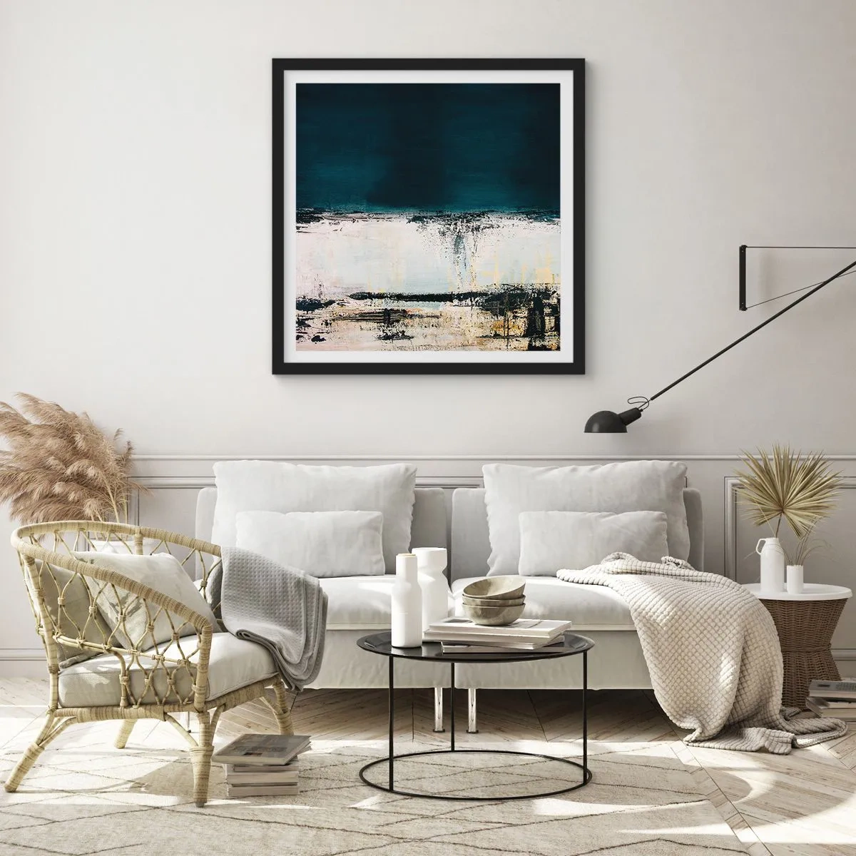 Affiche dans un cadre noir - Poster - Composition horizontale - 50x50 cm