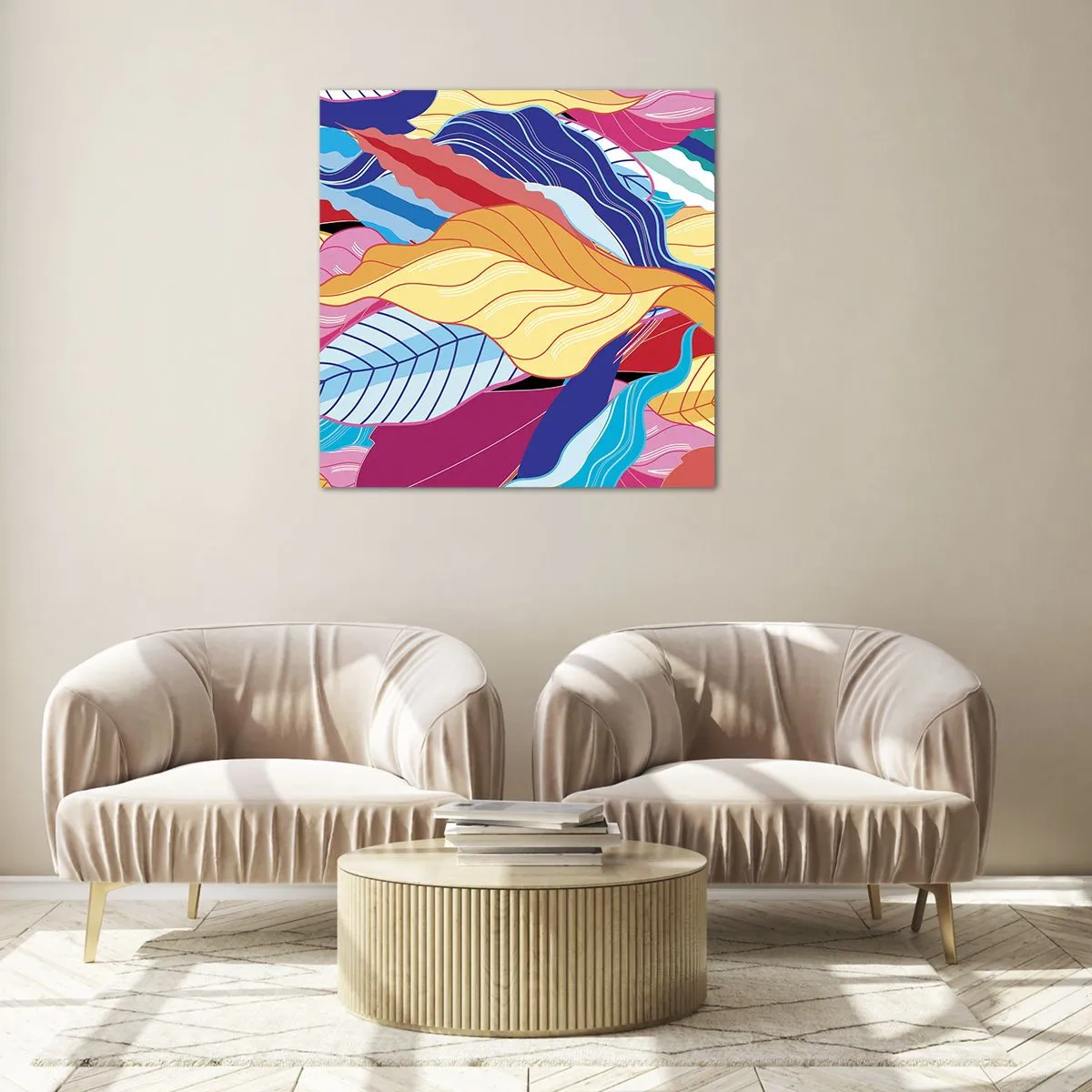 Impression sur verre - Image sur verre - Un désordre coloré - 60x60 cm