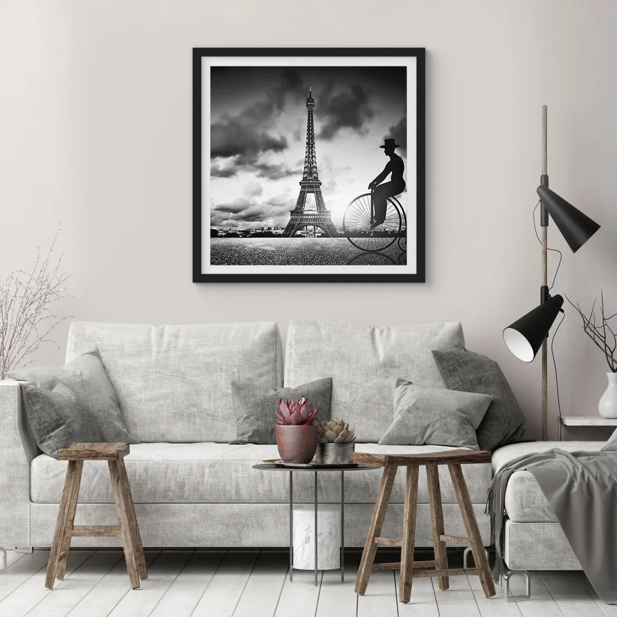 Affiche dans un cadre noir - Poster - Nostalgie de la Belle Epoque - 30x30 cm