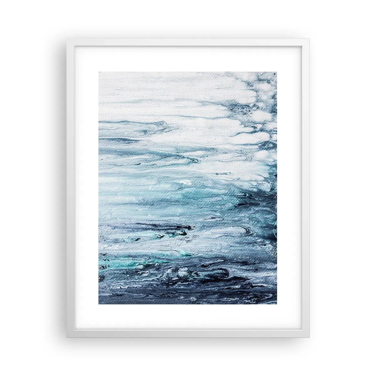 Affiche dans un cadre blanc - Poster - Une glace bleue - 40x50 cm