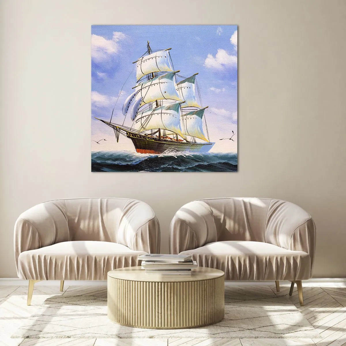 Impression sur verre - Image sur verre - Fièrement avec le vent - 70x70 cm