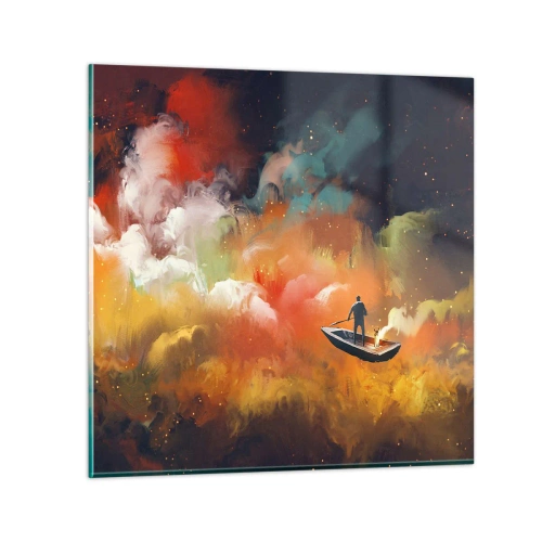 Impression sur verre - Image sur verre - En bateau à travers la galaxie - 70x70 cm
