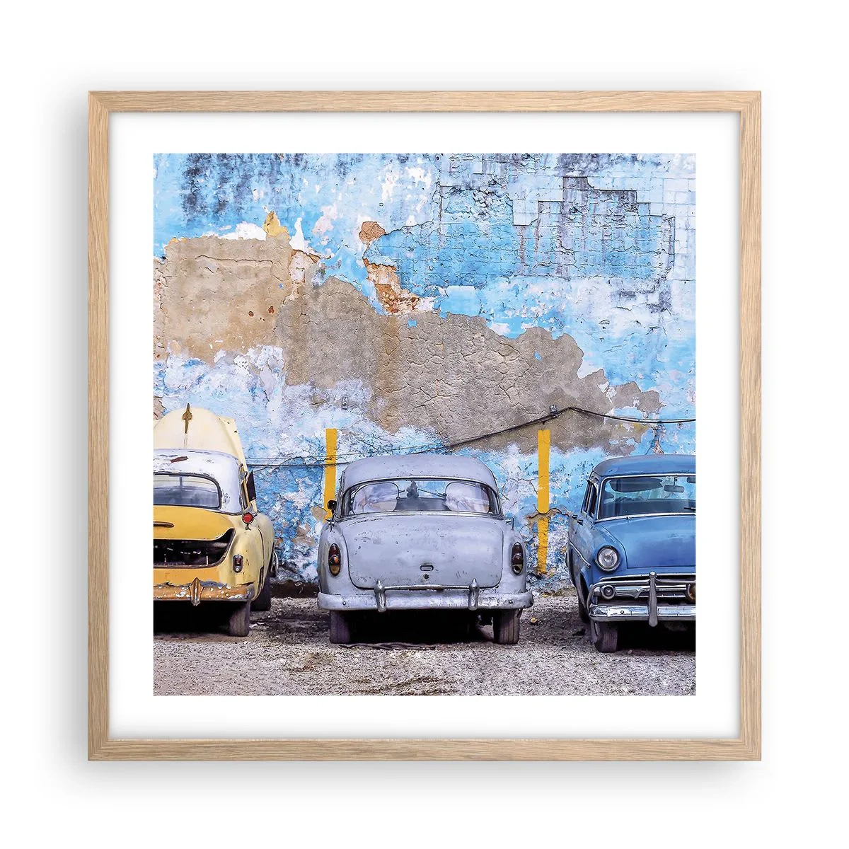 Affiche dans un chêne clair - Poster - Rencontre de vétérans - 50x50 cm