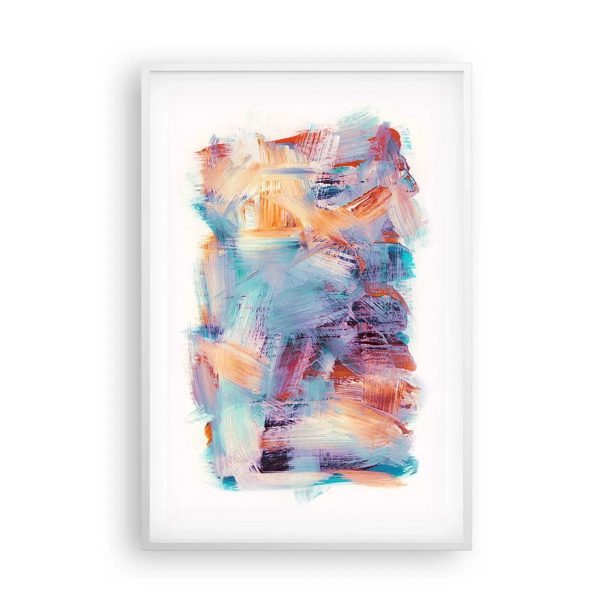 Affiche dans un cadre blanc - Poster - Un désordre coloré - 61x91 cm