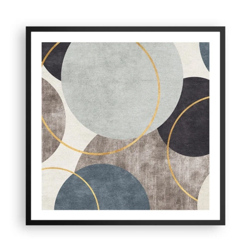 Affiche dans un cadre noir - Poster - Cercles sur cercles - 60x60 cm