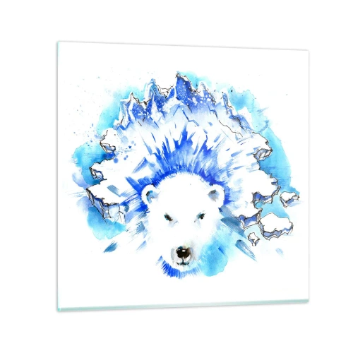 Impression sur verre - Image sur verre - Le roi de l'Arctique dans une couronne de glace - 30x30 cm