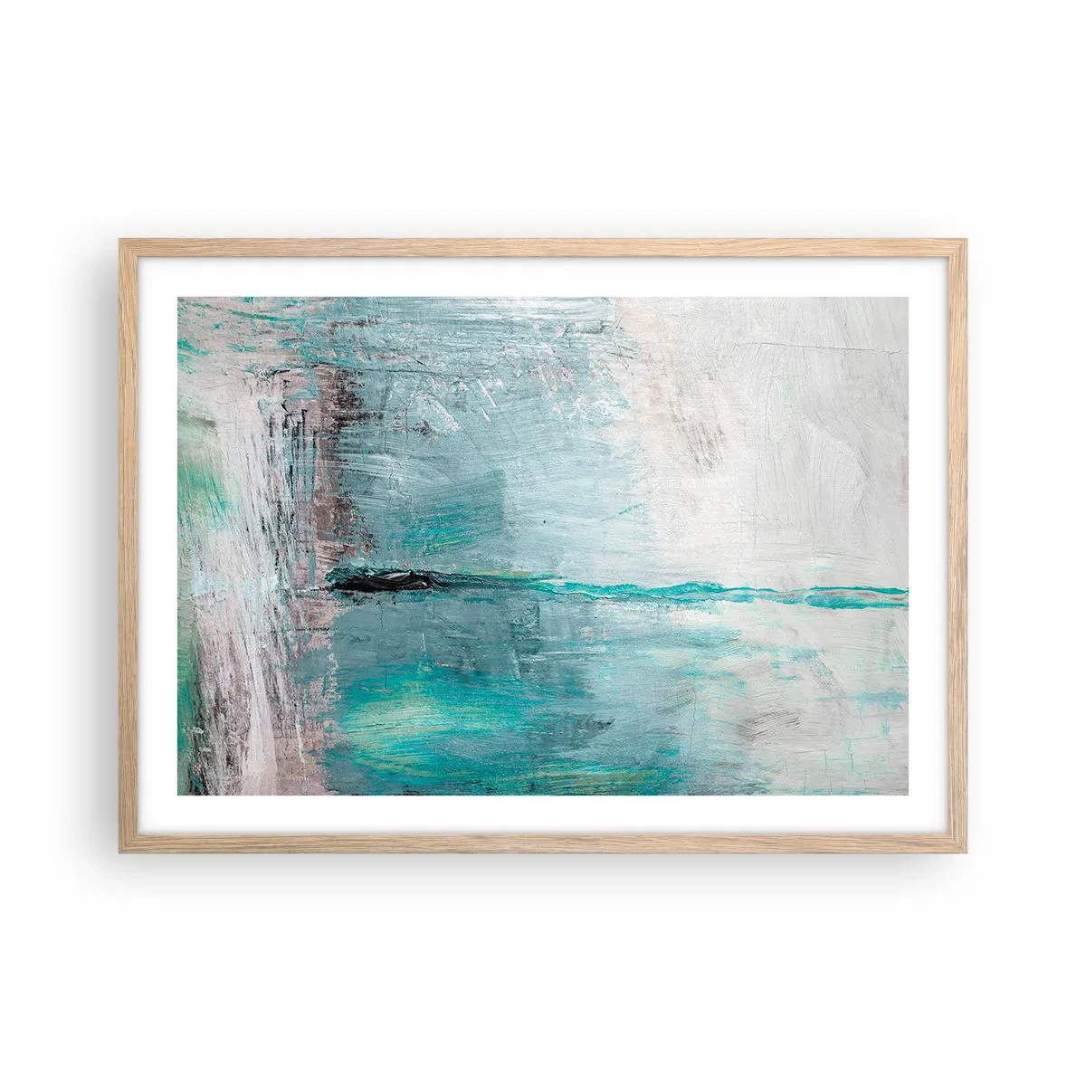 Affiche dans un chêne clair - Poster - Horizontalement en bleu - 70x50 cm