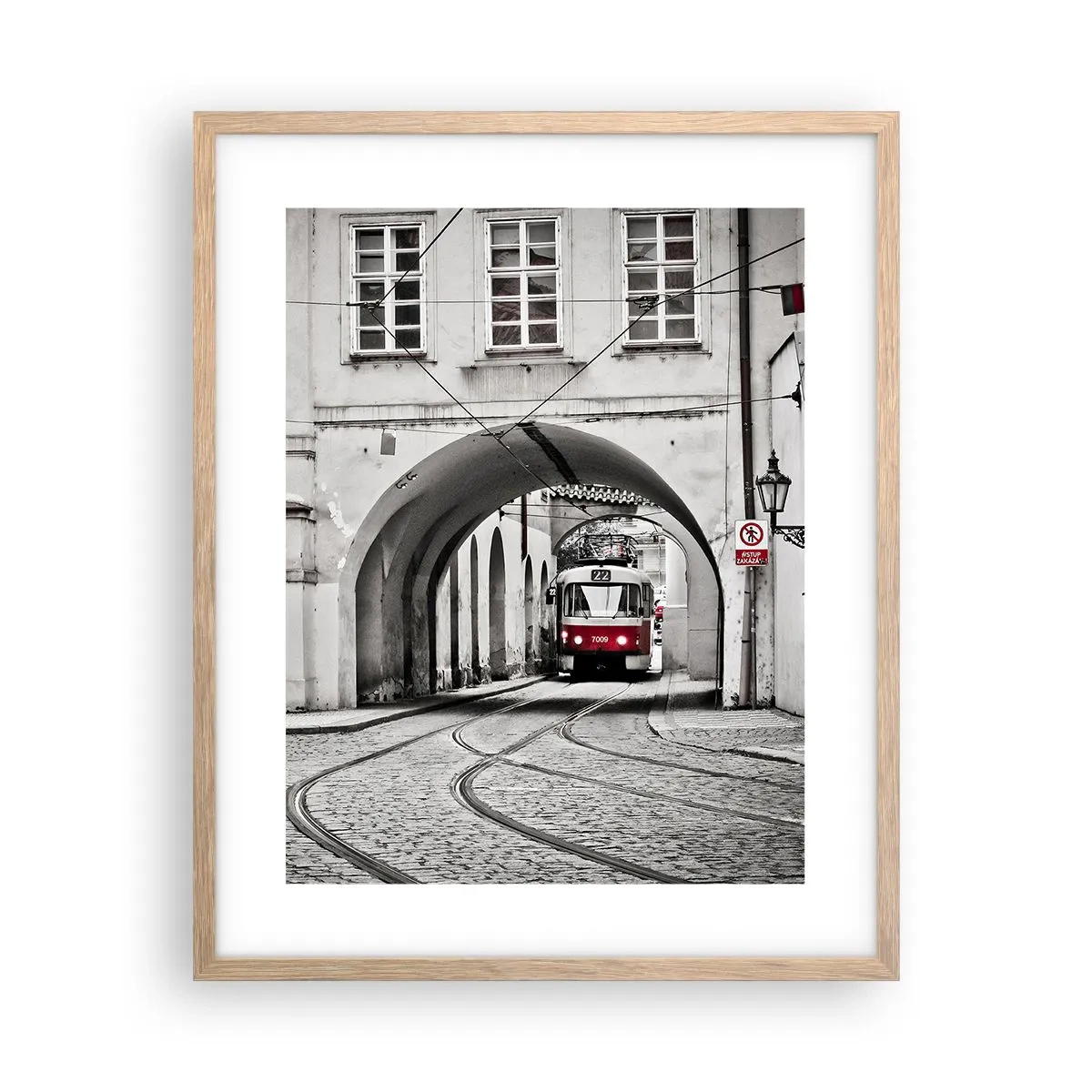 Affiche dans un chêne clair - Poster - Dans le labyrinthe de la ville - 40x50 cm