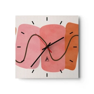 Horloge murale - Pendule murale - mouvement doux des formes - 40x40 cm