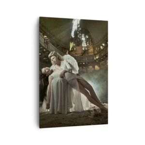 Impression sur toile - Image sur toile - Deux personnages en ruines avec un jeu de lumière - 70x100cm - L'esprit du théâtre ancien - Décoration murale moderne pour le salon et la chambre ARTTOR