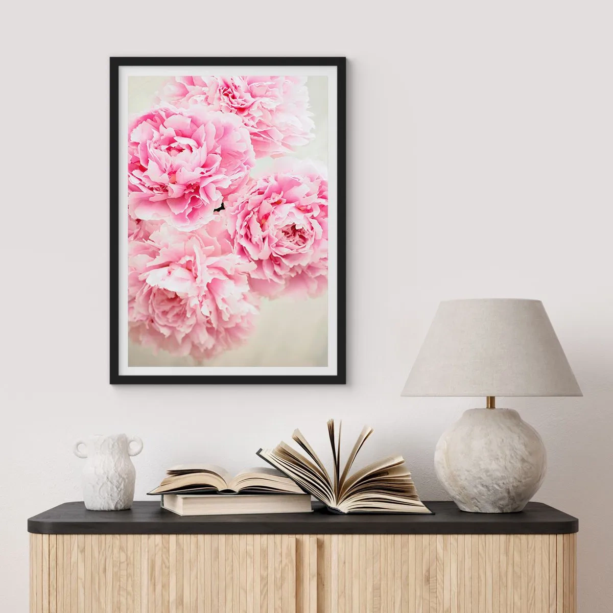 Affiche dans un cadre noir - Poster - En glamour rose - 70x100 cm