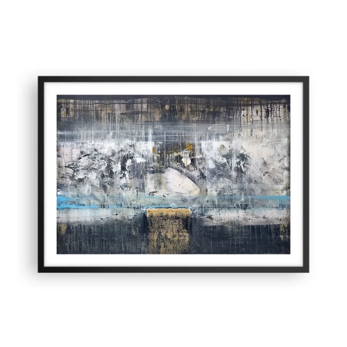 Affiche dans un cadre noir - Poster - Composition abstraite aux tons froids - 70x50cm - Comme sur la glace, comme après décembre - Décoration murale moderne pour le salon et la chambre ARTTOR