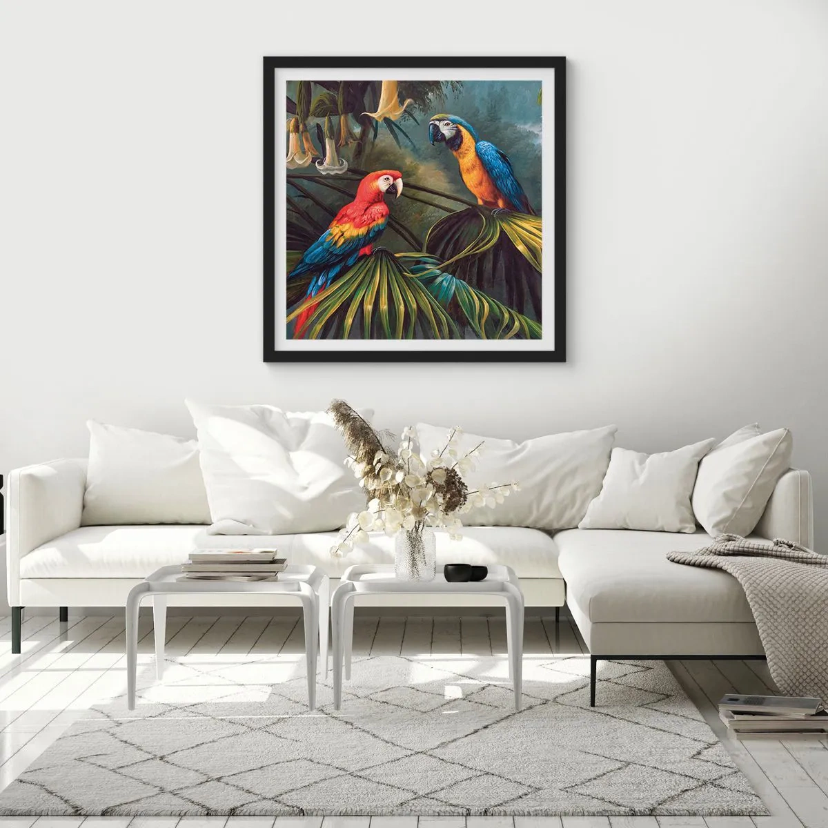 Affiche dans un cadre noir - Poster - Romantisme dans les tropiques - 30x30 cm