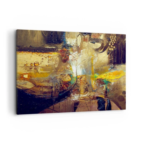 Impression sur toile - Image sur toile - Nature morte abstraite aux couleurs chaudes - 100x70cm - Froid, tiède, chaud - Décoration murale moderne pour le salon et la chambre ARTTOR