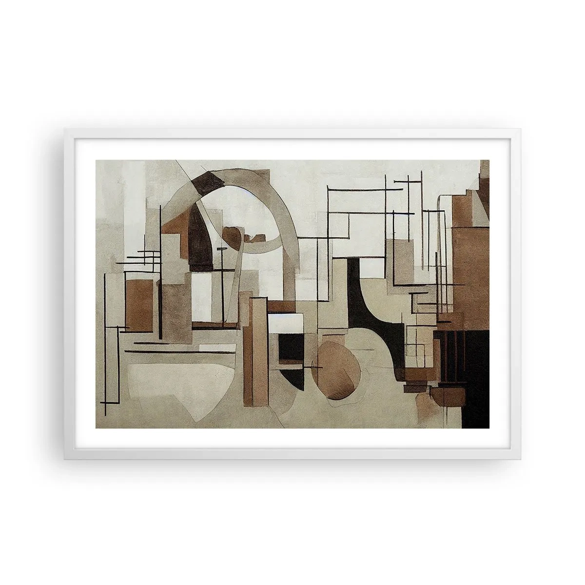 Affiche dans un cadre blanc - Poster - Paysage urbain 2.0 - 70x50 cm