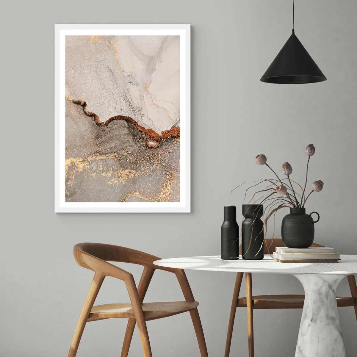 Affiche dans un cadre blanc - Poster - Aux frontières des couleurs - 61x91 cm