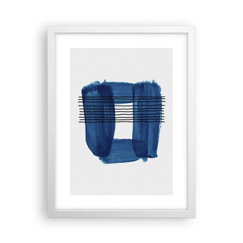 Affiche dans un cadre blanc - Poster - Composition noire-bleue - 30x40 cm