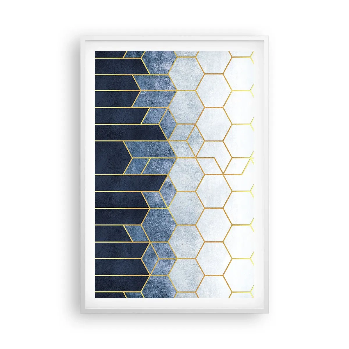 Affiche dans un cadre blanc - Poster - Composition en rythme syncopé - 61x91 cm