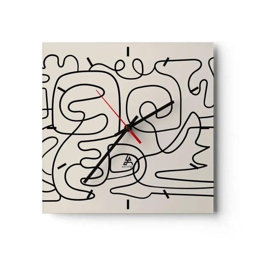 Horloge murale - Pendule murale - Suivez les indices - 40x40 cm