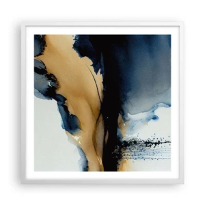 Affiche dans un cadre blanc - Poster - Derrière le rideau - 60x60 cm