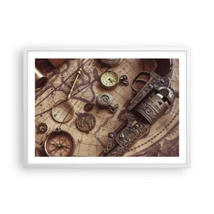 Affiche dans un cadre blanc - Poster - L'aventure appelle - 70x50 cm