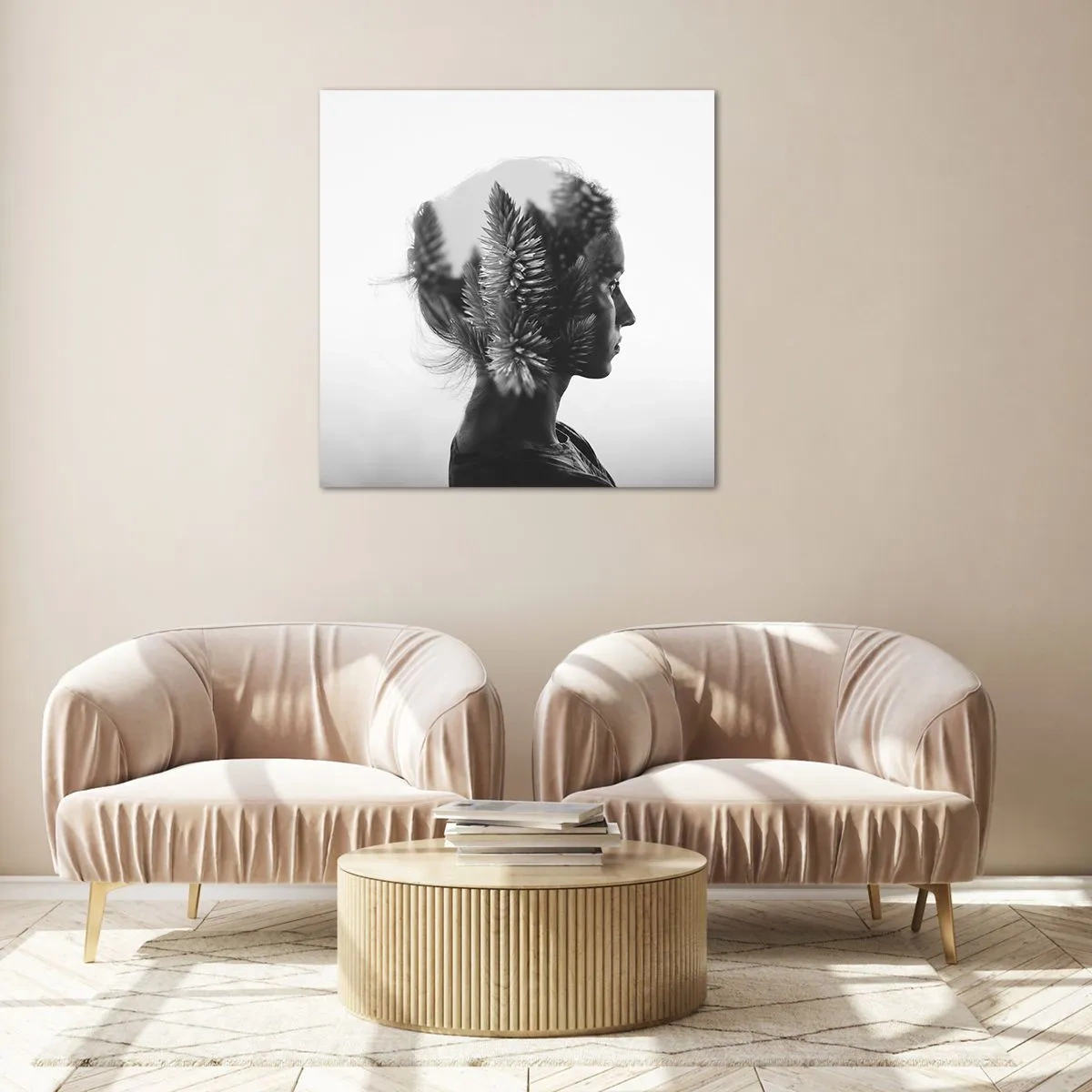 Impression sur verre - Image sur verre - Dame de la pinède - 70x70 cm