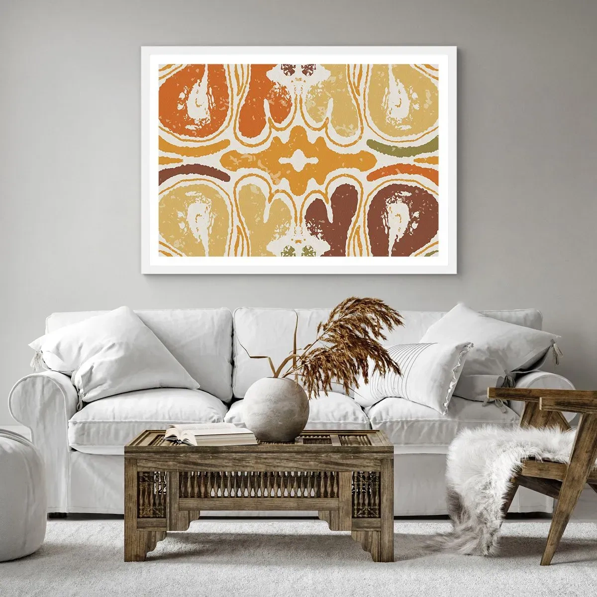 Affiche dans un cadre blanc - Poster - Abstraction sentimentale - 70x50 cm