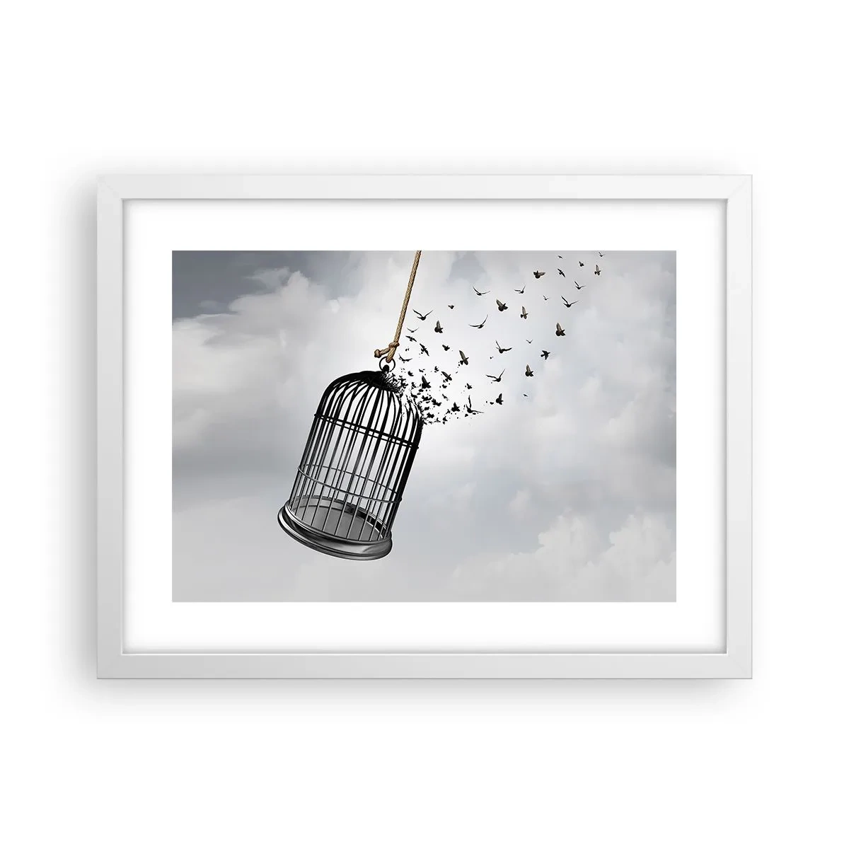 Affiche dans un cadre blanc - Poster - Foie...Espoir...Liberté! - 40x30 cm