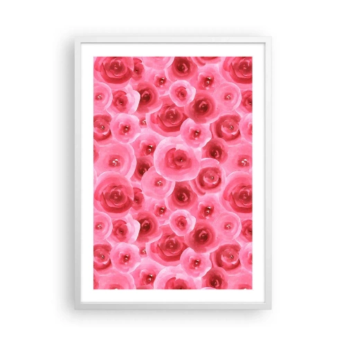 Affiche dans un cadre blanc - Poster - Roses en-haut et en-bas - 50x70 cm